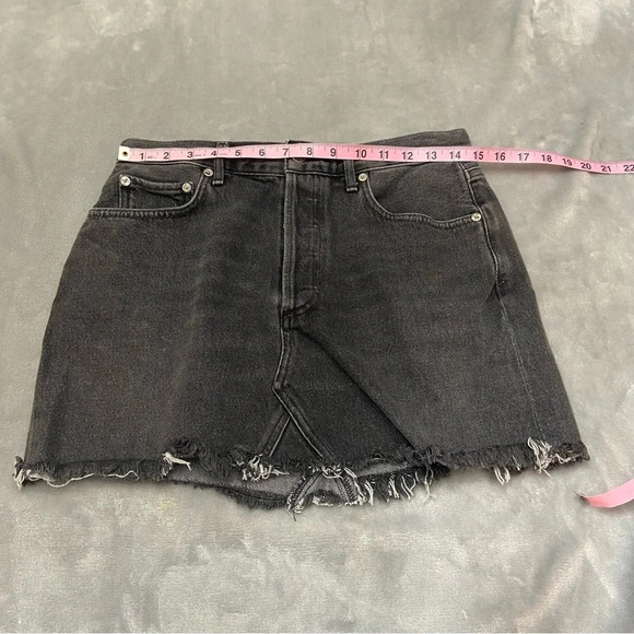 Agolde Quinn High Rise Denim Mini Skirt/Black-Gray 27361 - Picture 6 of 11